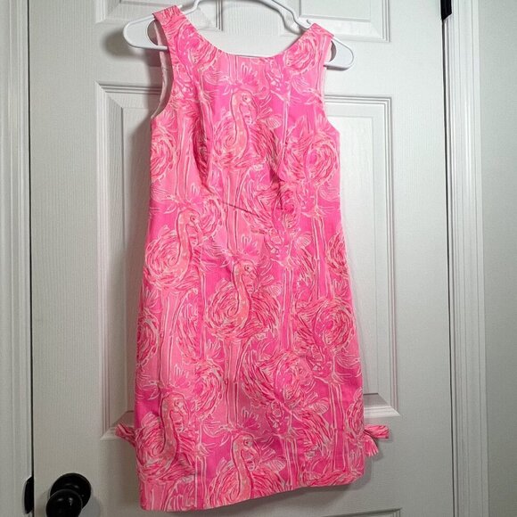 Lilly Pulitzer Dresses & Skirts - Lilly Pulitzer Mila Shift Hot Pink Flamingo Cocktail Mini Dress Size 0